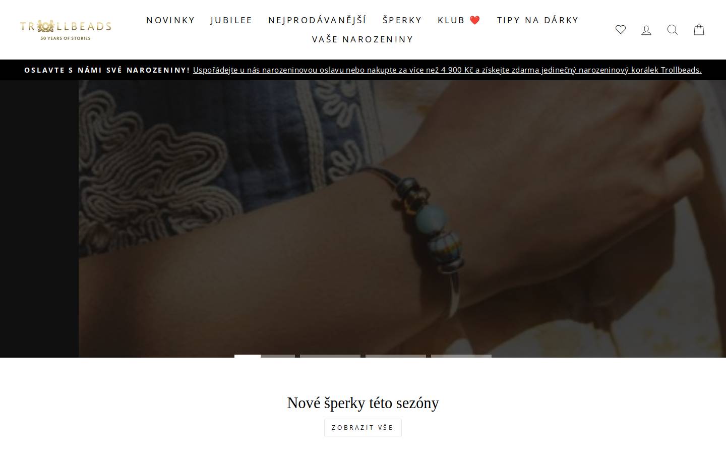 Trollbeads North America homepage screenshot