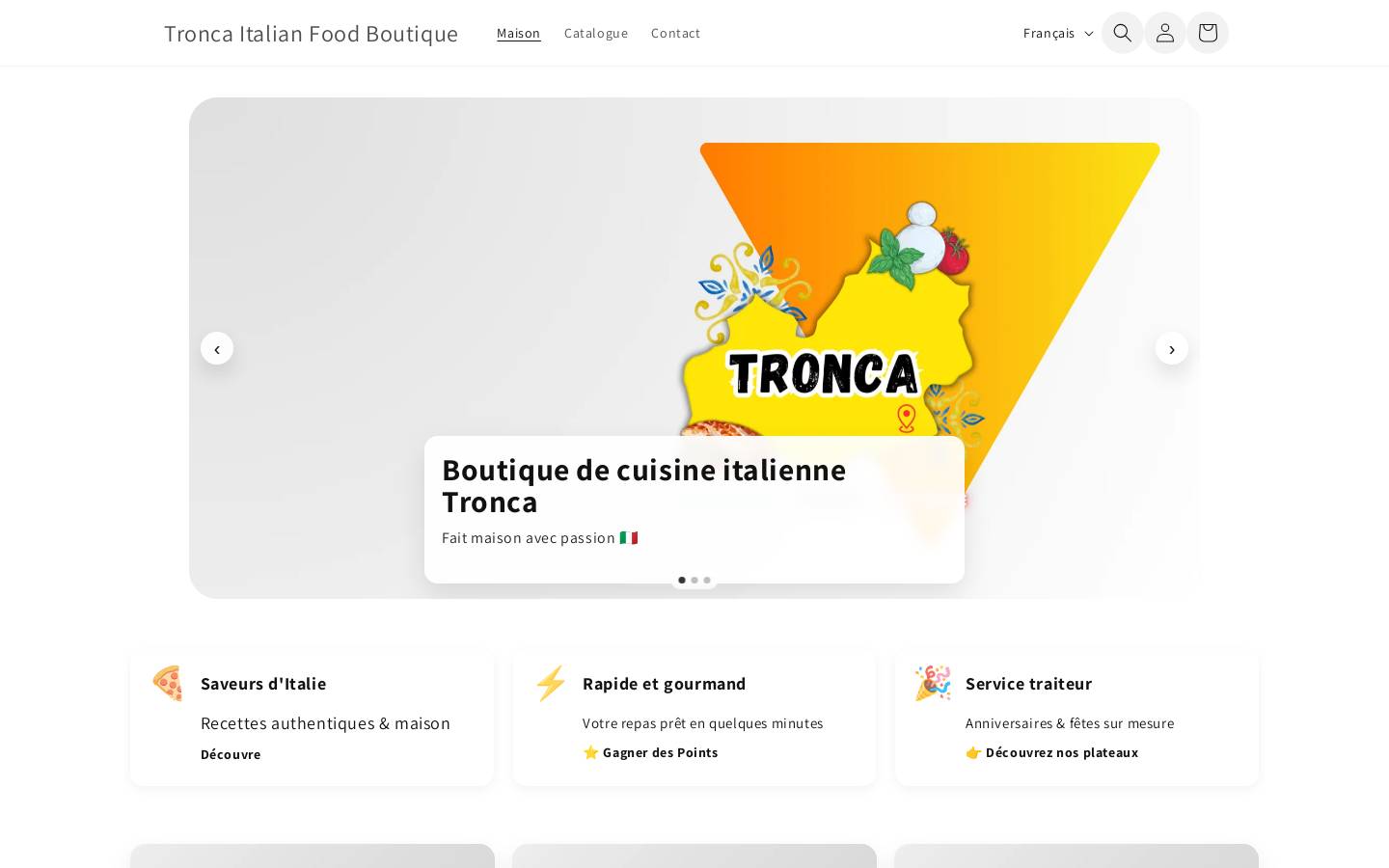 troncaboutique.com homepage screenshot