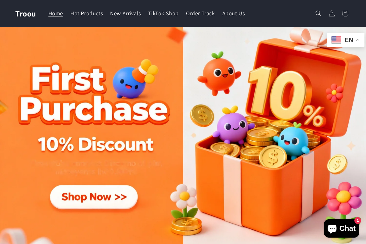 Troou homepage screenshot