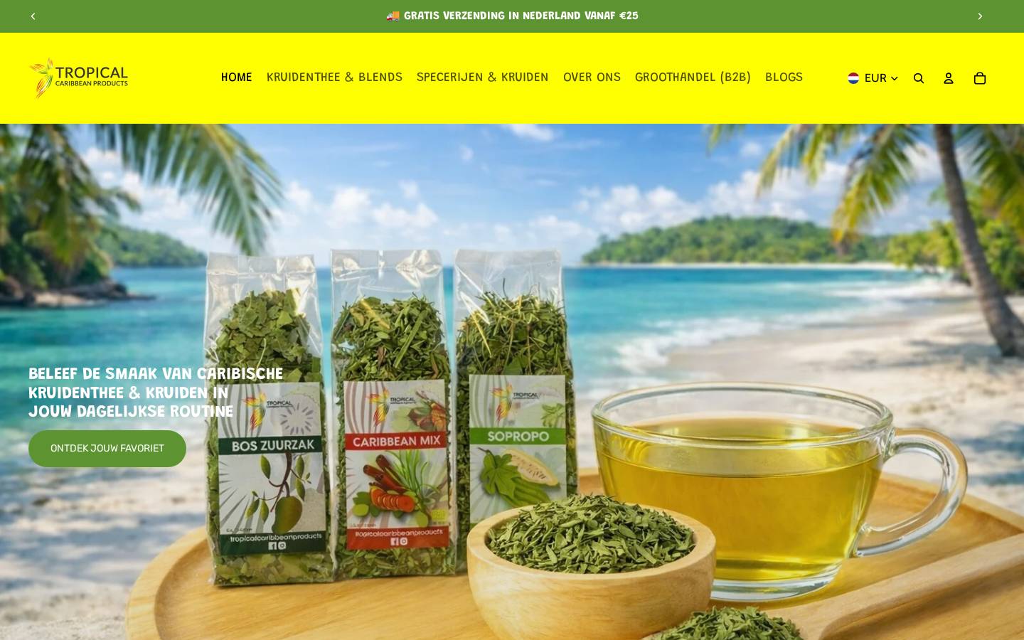 tropicalcaribbeanproducts.nl homepage screenshot