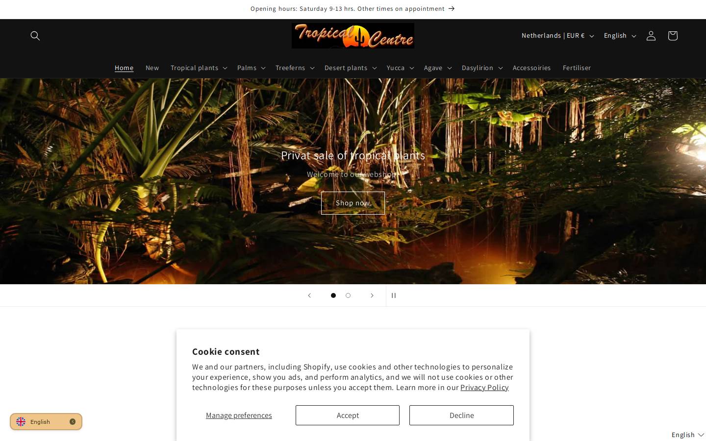 tropicalcentre.nl homepage screenshot