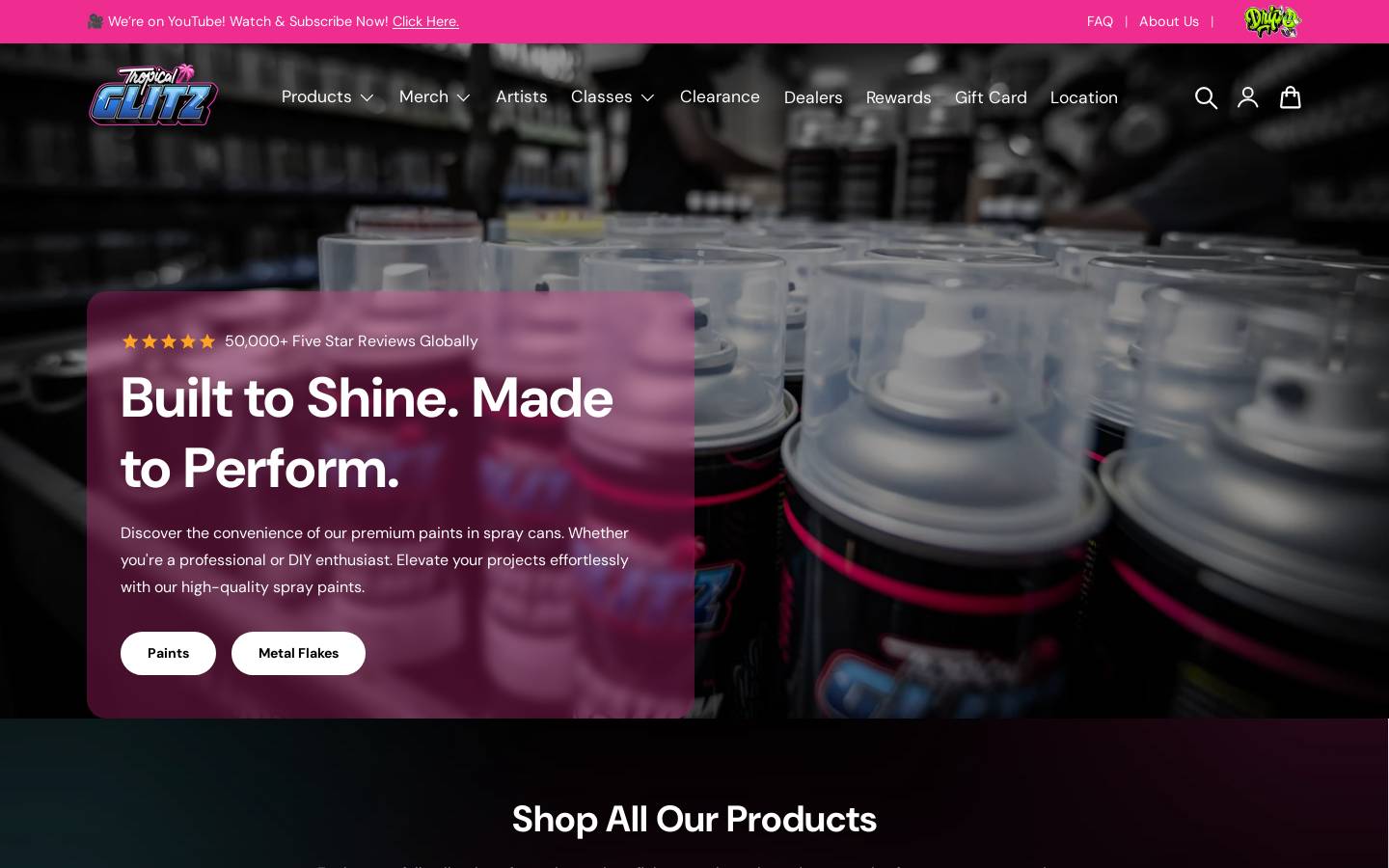 Tropicalglitz homepage screenshot