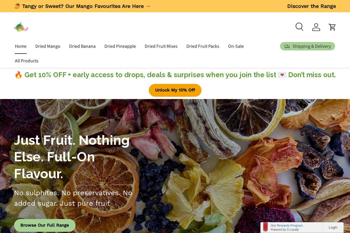 Tropical Harvest QLD homepage screenshot