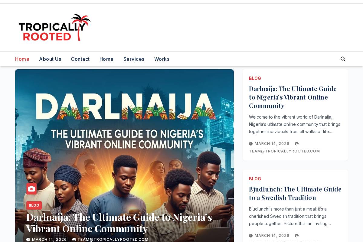 Tropicallyrooted homepage screenshot