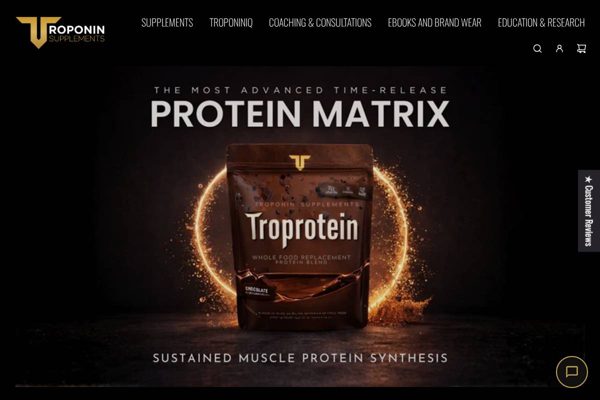 troponinsupplements.com homepage screenshot