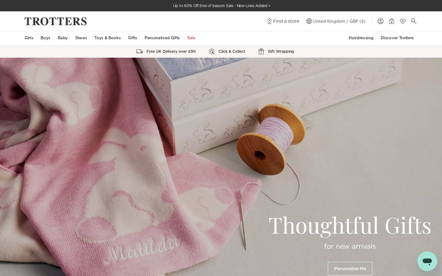 Trotters Childrenswear & Accessories homepage screenshot