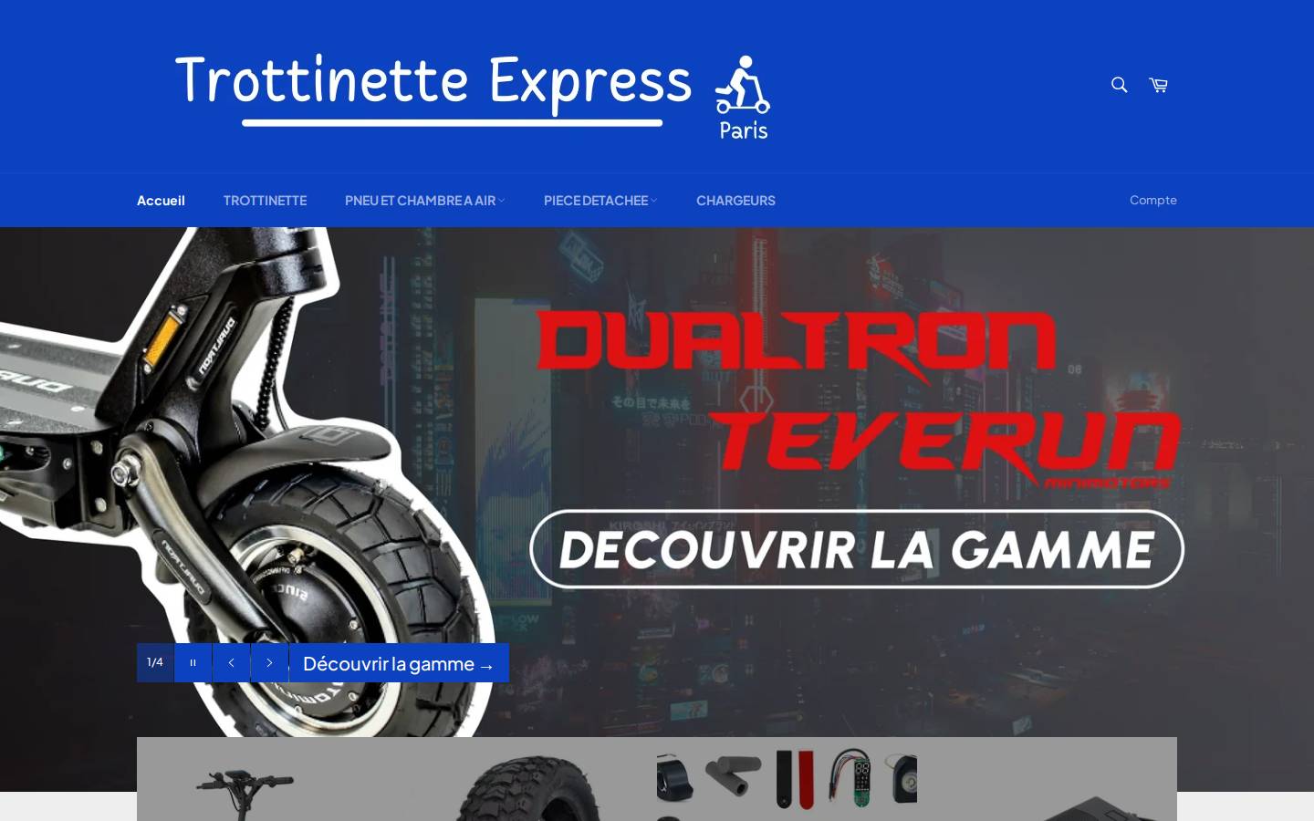 Trottinetteexpress homepage screenshot