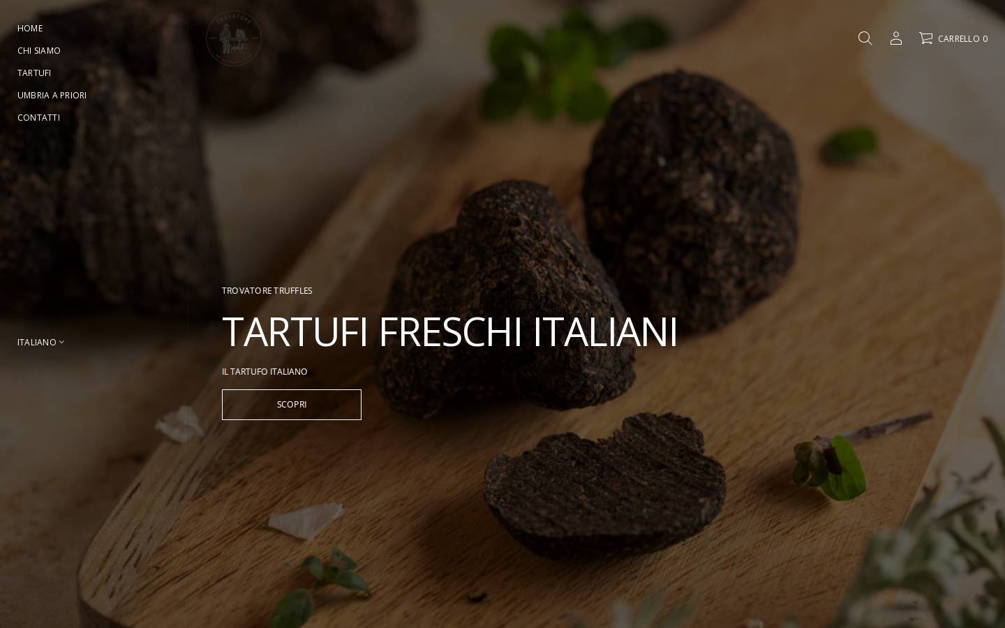 trovatoretruffles.com homepage screenshot
