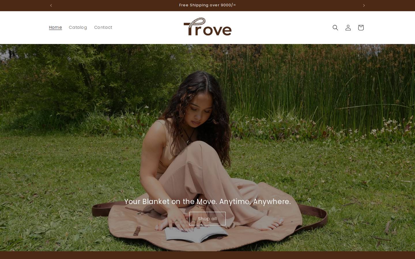 trovebags.com homepage screenshot