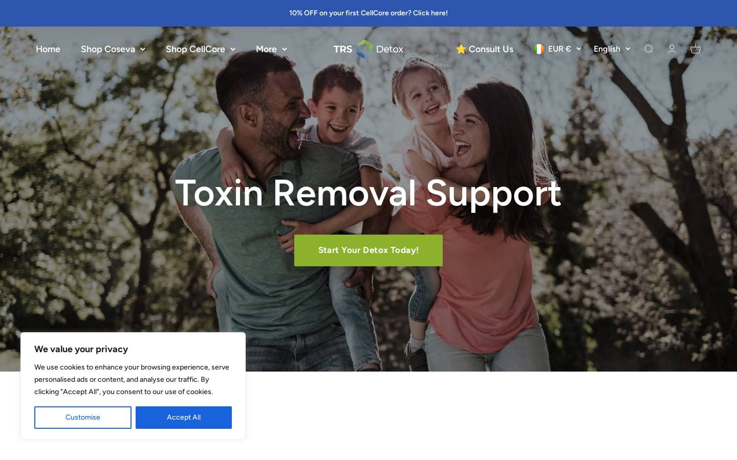TRS DETOX homepage screenshot