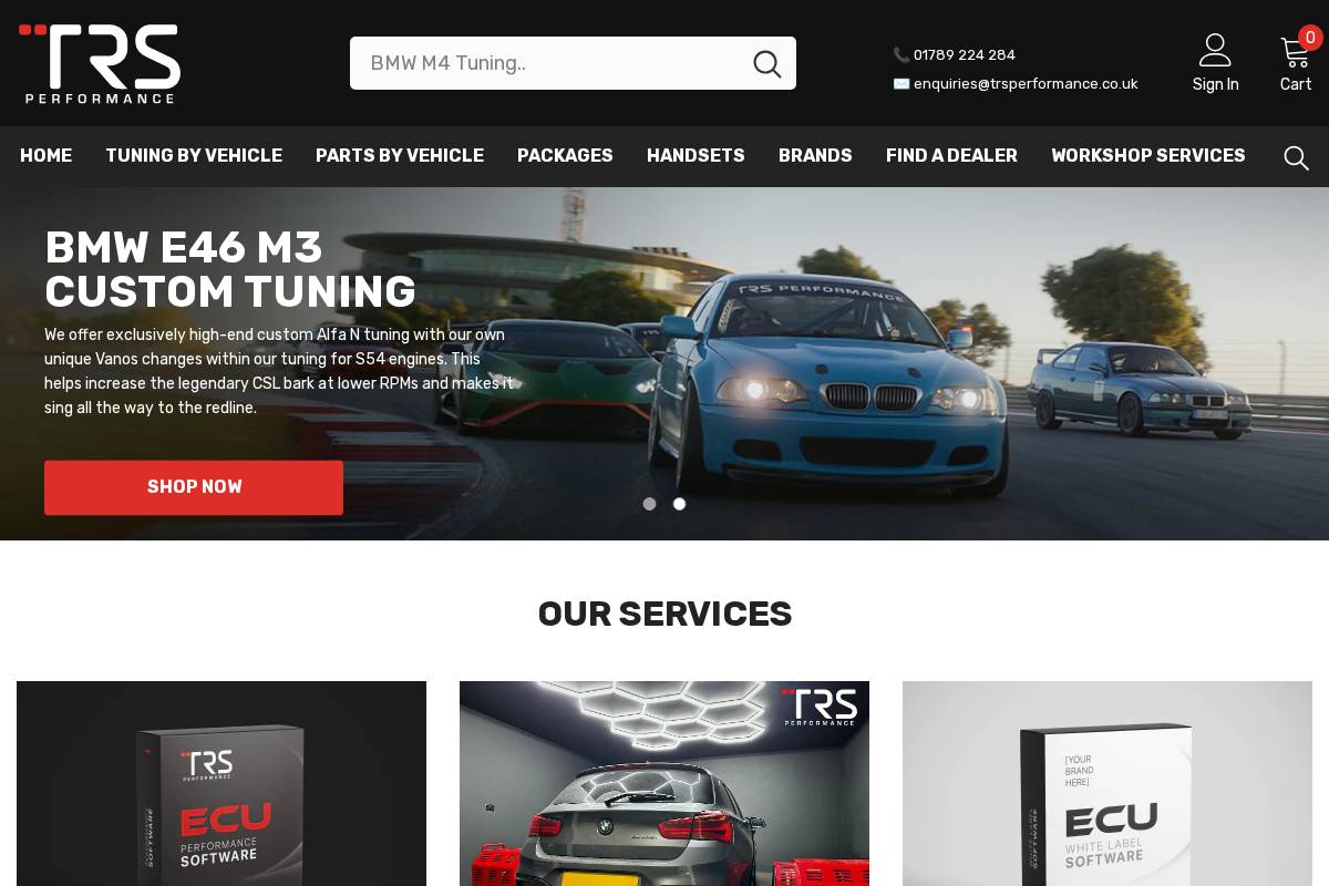 trsperformance.co.uk homepage screenshot