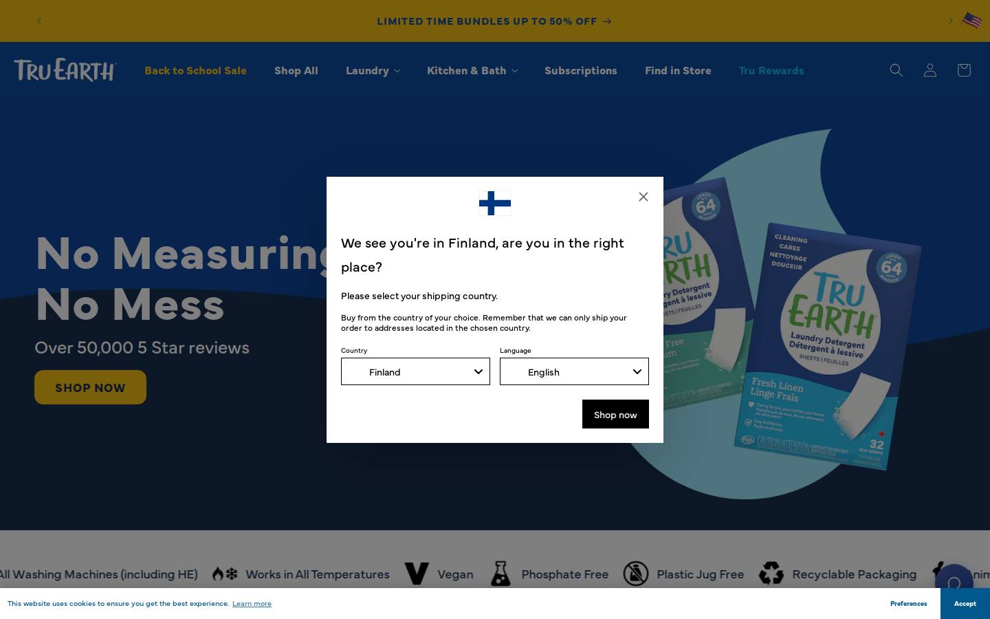 TRU homepage screenshot