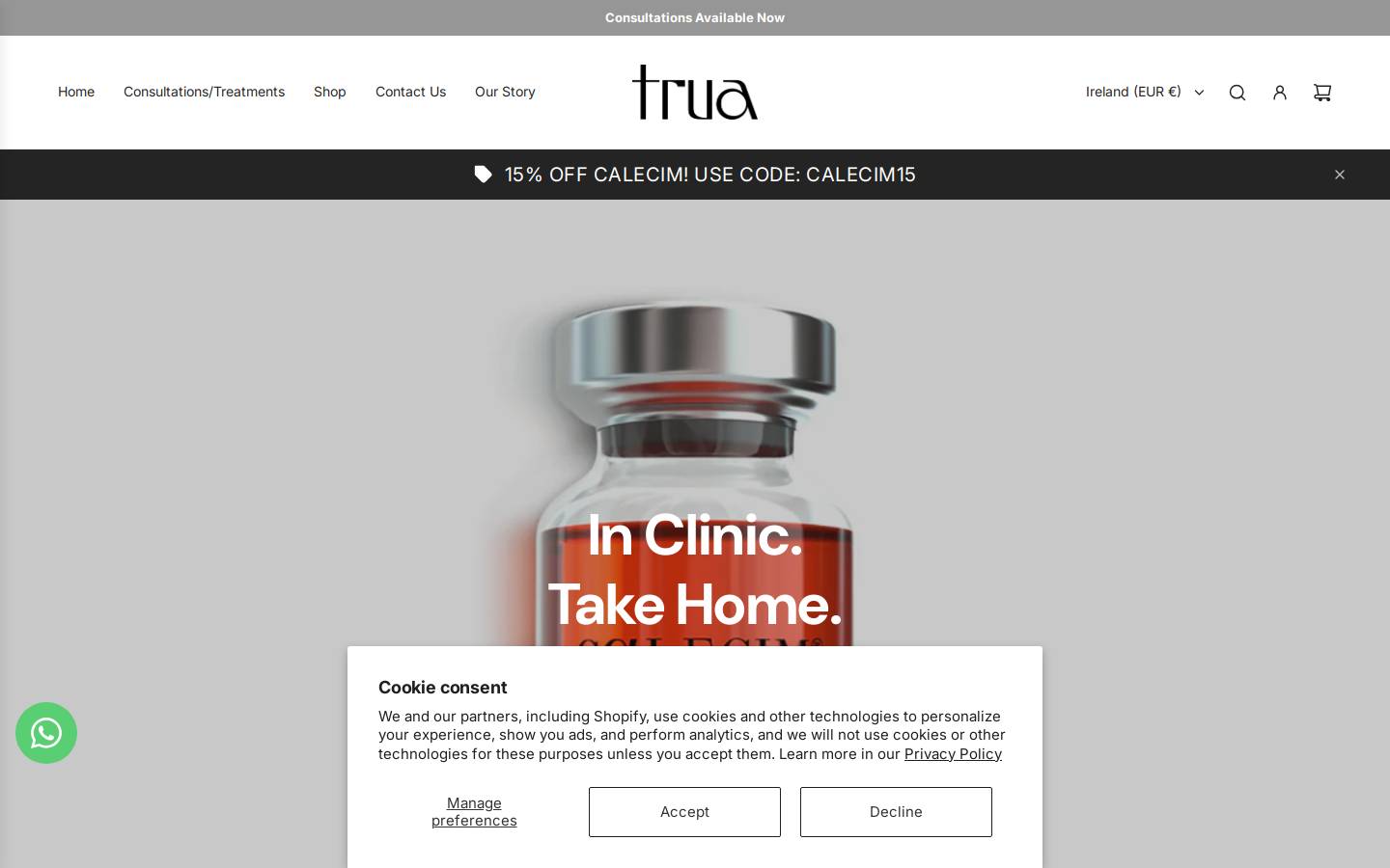 trua.ie homepage screenshot