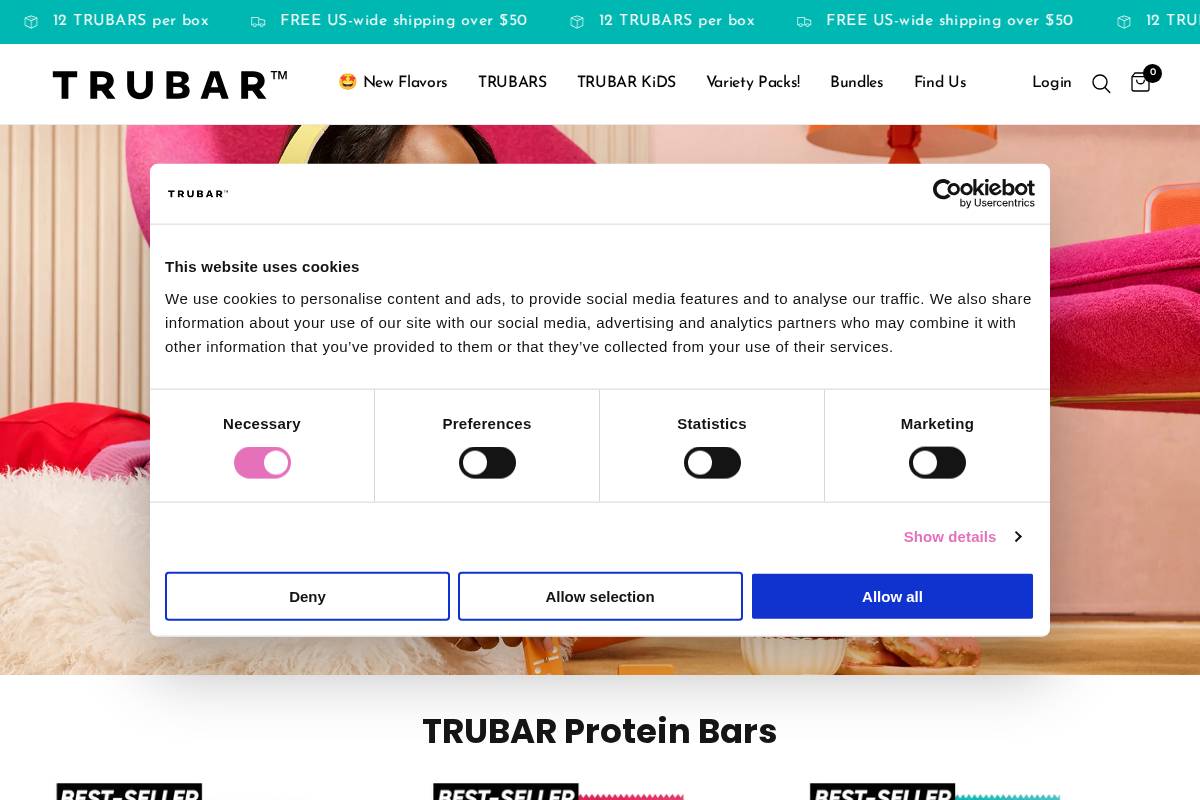 TRUBRANDS homepage screenshot