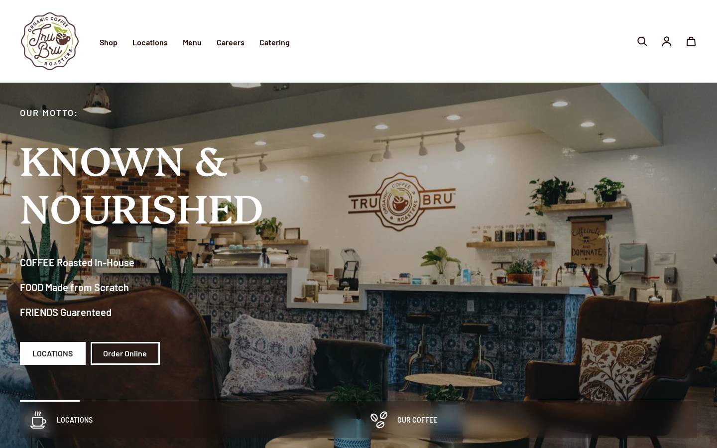 trubrucoffee.com homepage screenshot