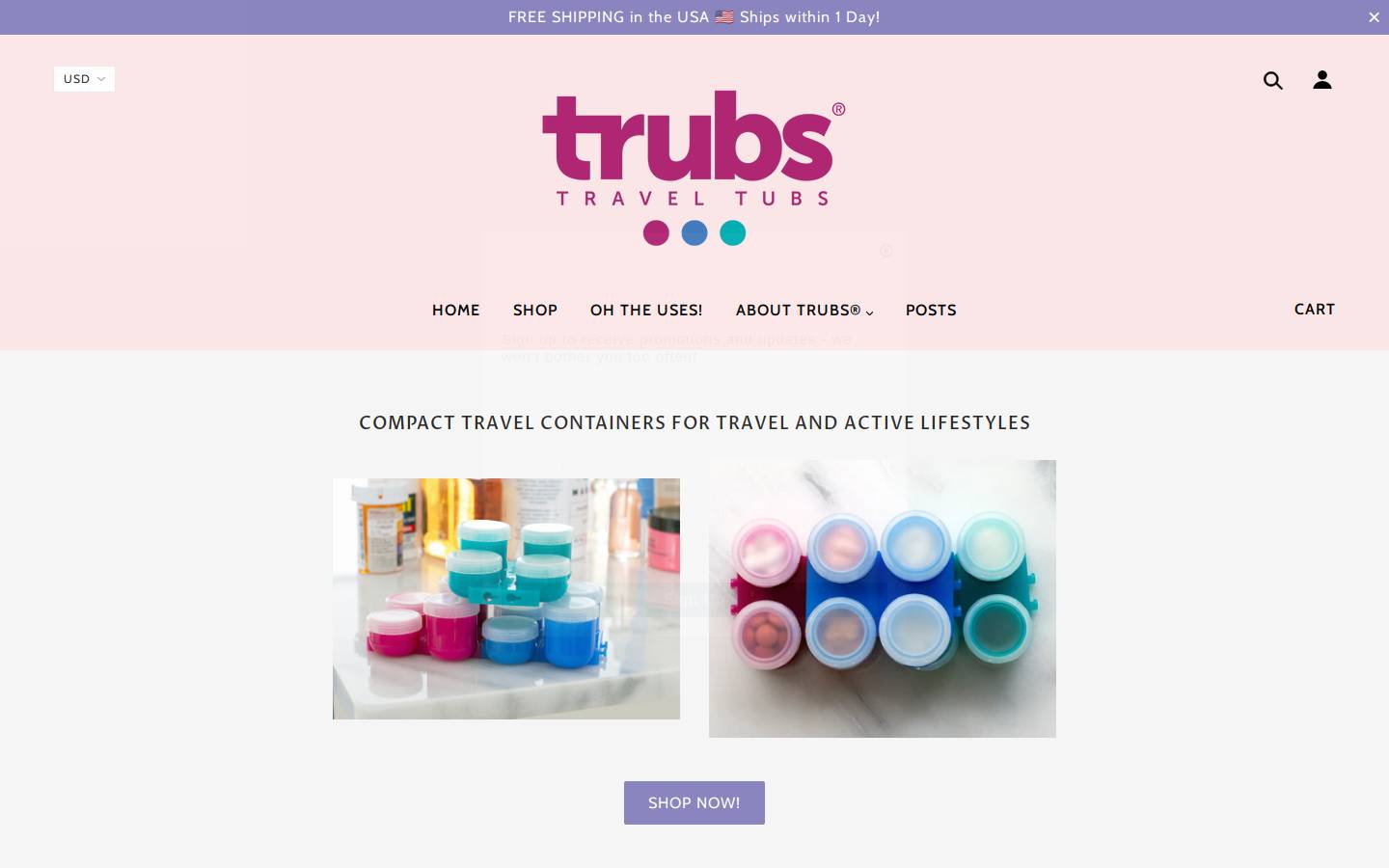 trubs.co homepage screenshot