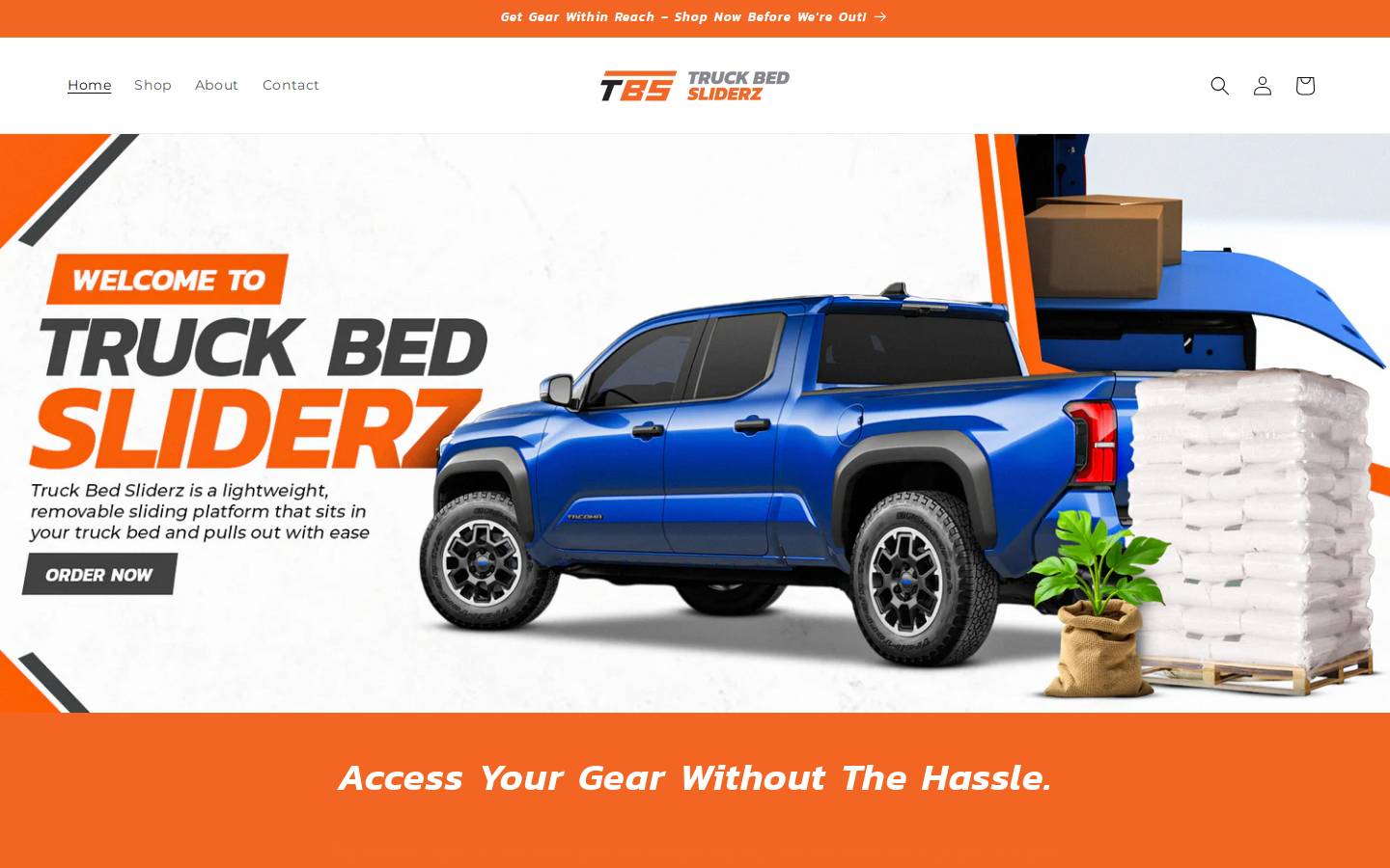 truckbedsliderz.com homepage screenshot