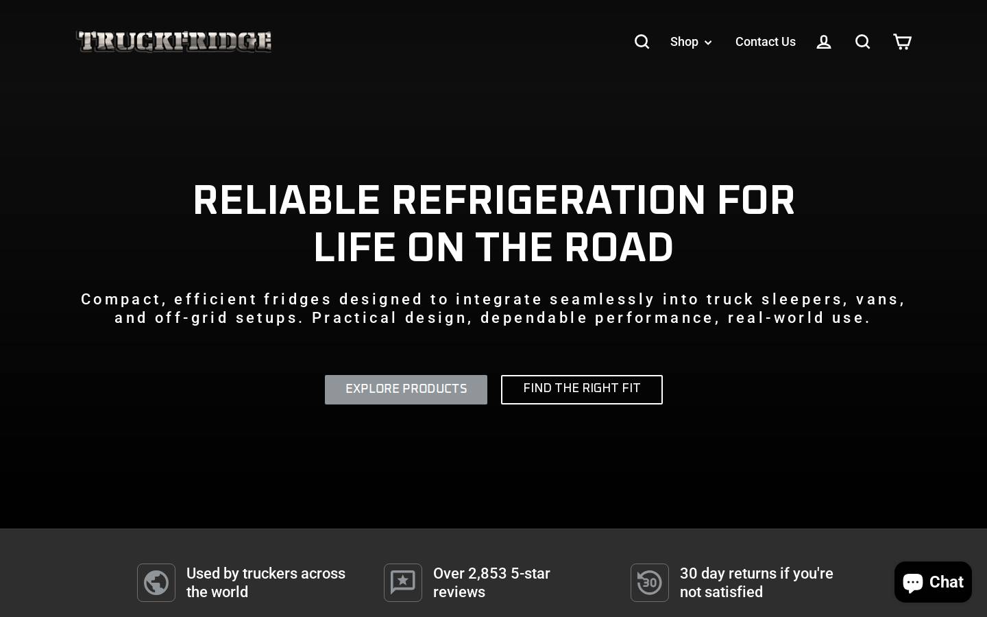 truckfridge.com homepage screenshot