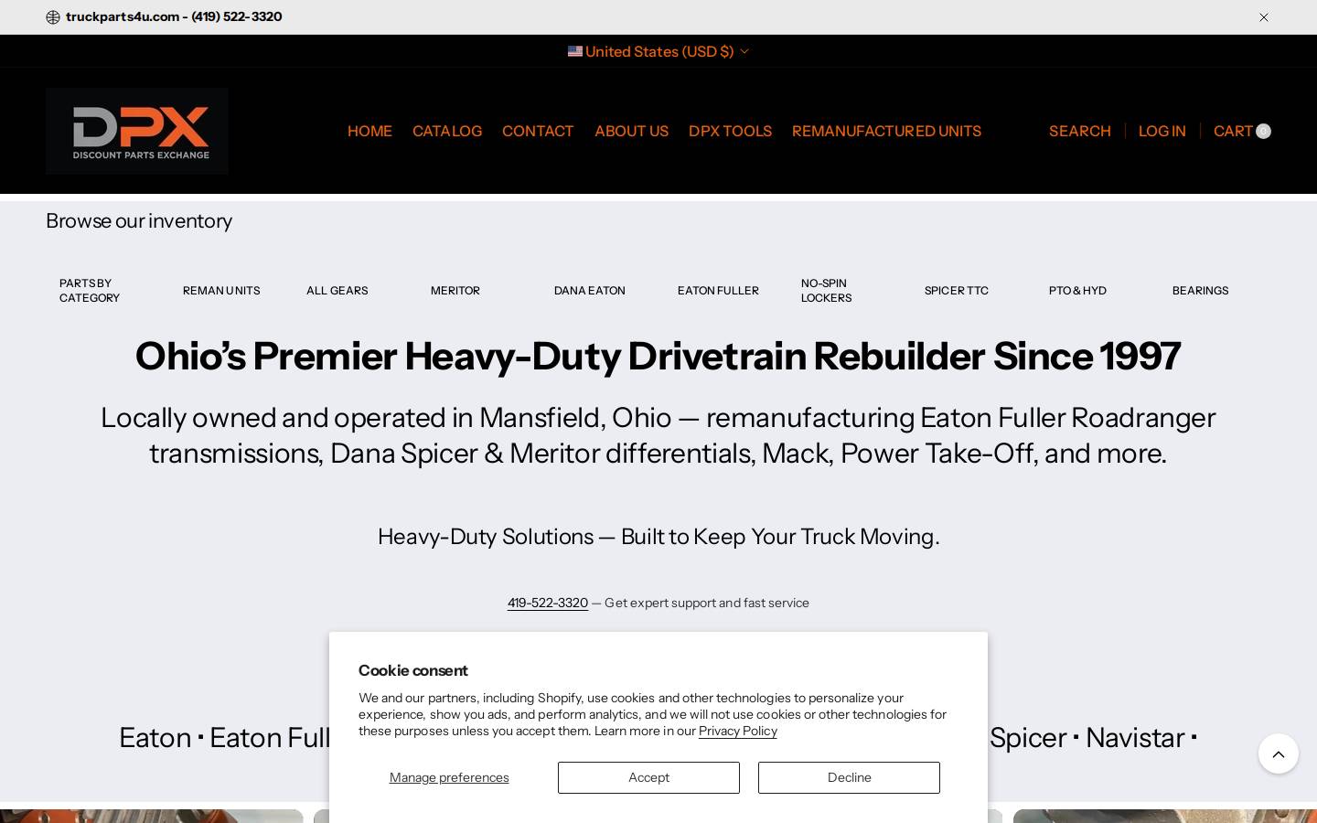 truckparts4u.com homepage screenshot