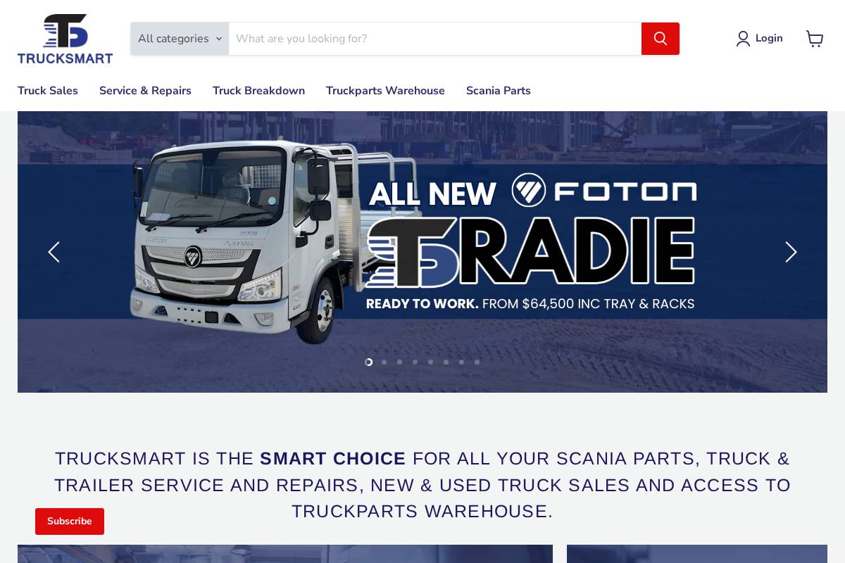 trucksmart.com.au homepage screenshot
