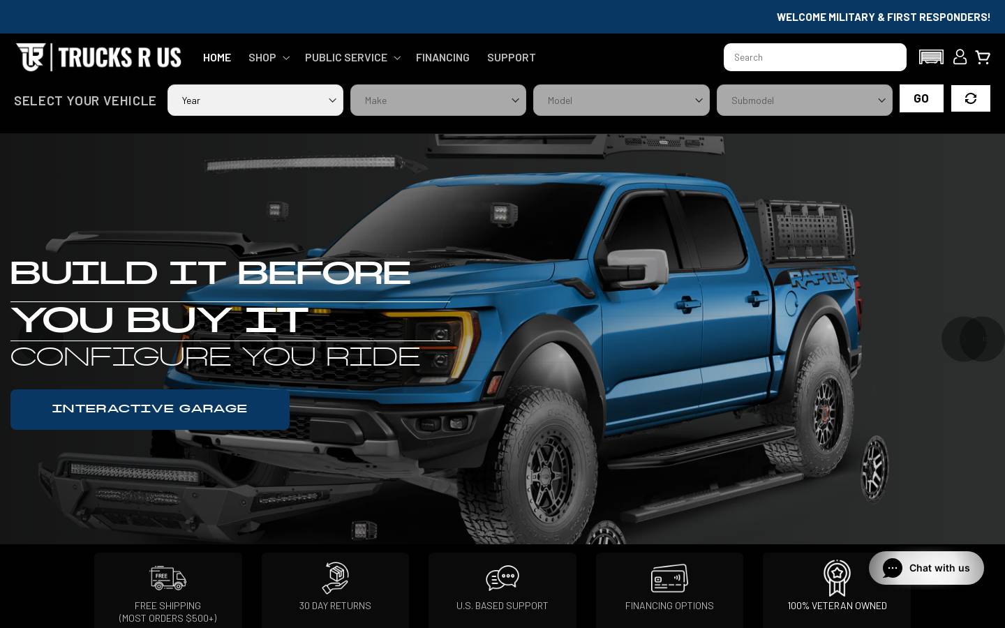 Trucks R Us homepage screenshot