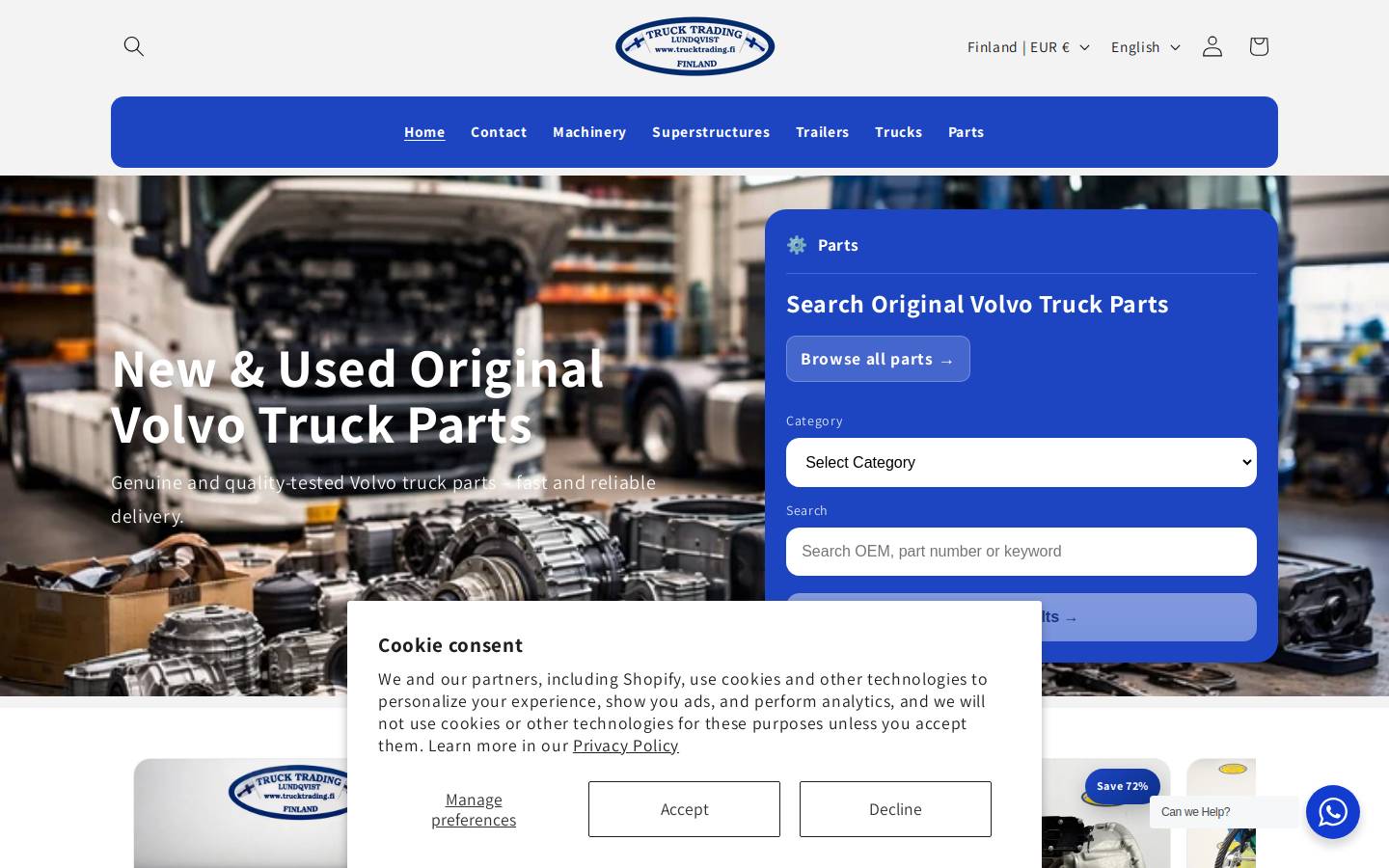 trucktrading.se homepage screenshot