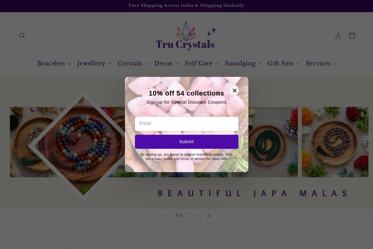Trucrystals.in homepage screenshot