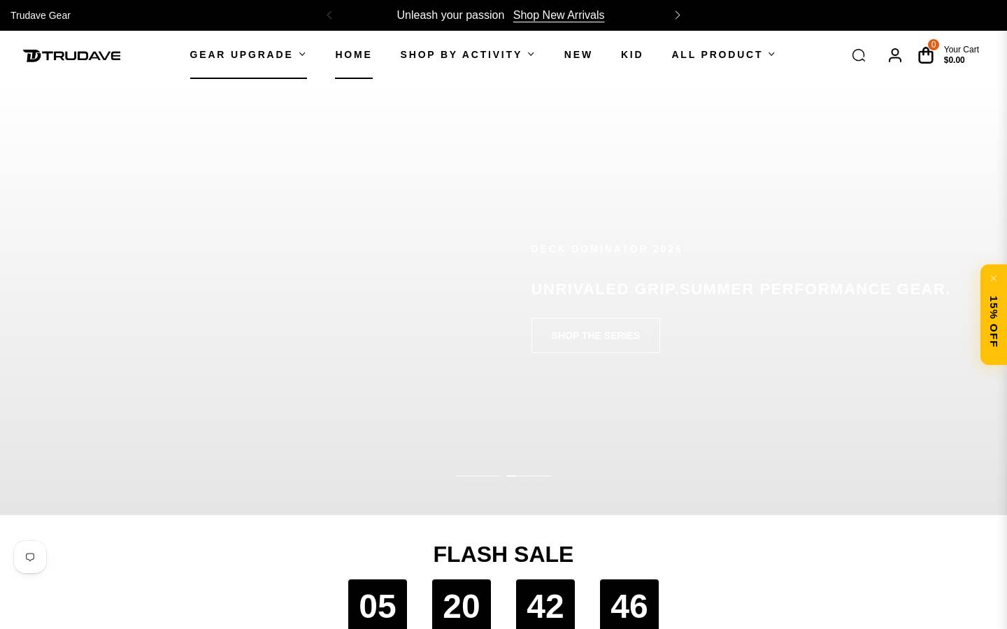Trudave Gear homepage screenshot