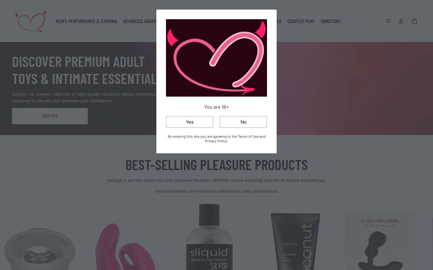 true-pleasures.com homepage screenshot