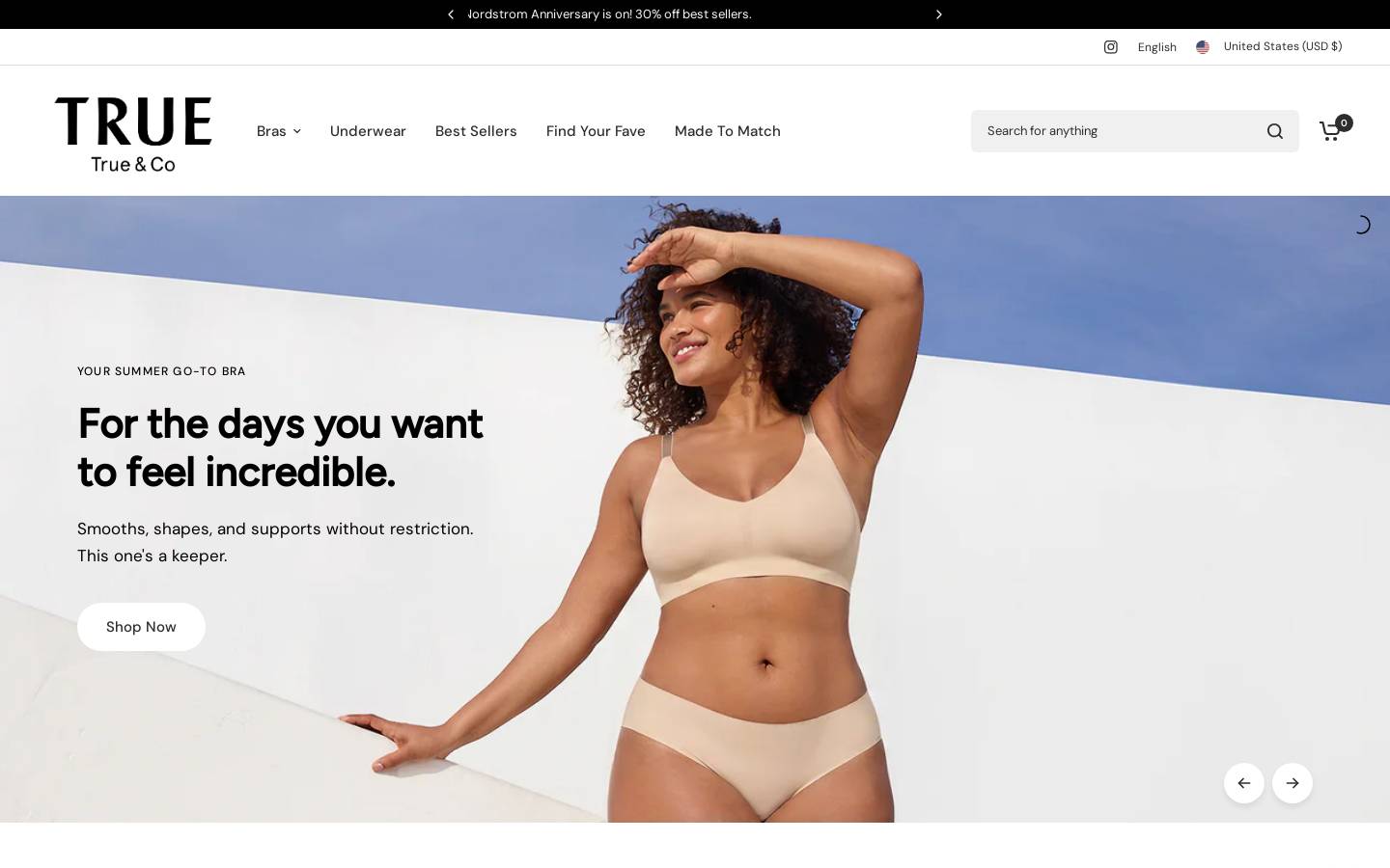 True&Co homepage screenshot