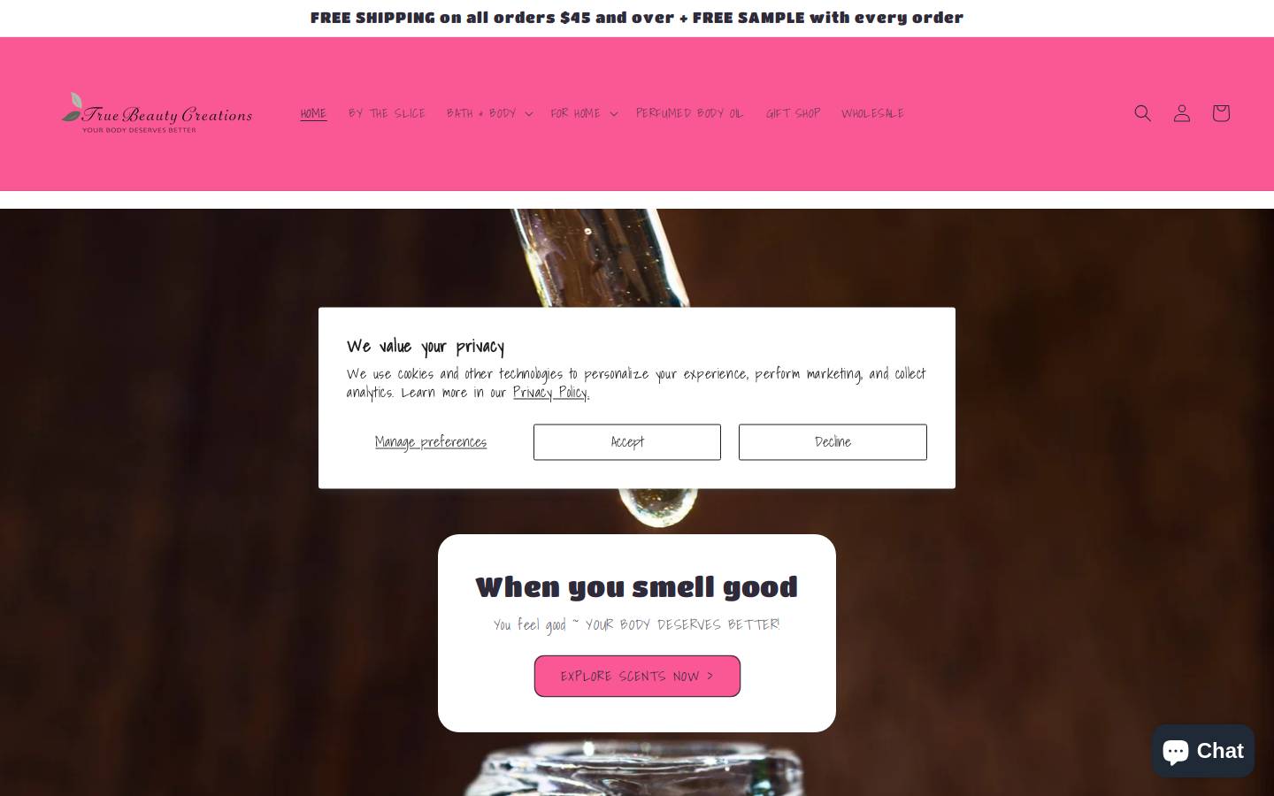 truebeautycreations.com homepage screenshot