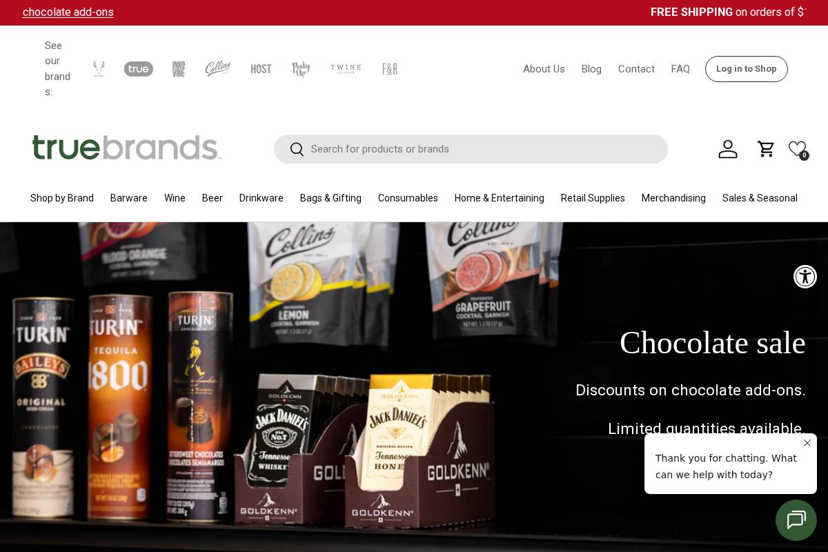 True Brands homepage screenshot