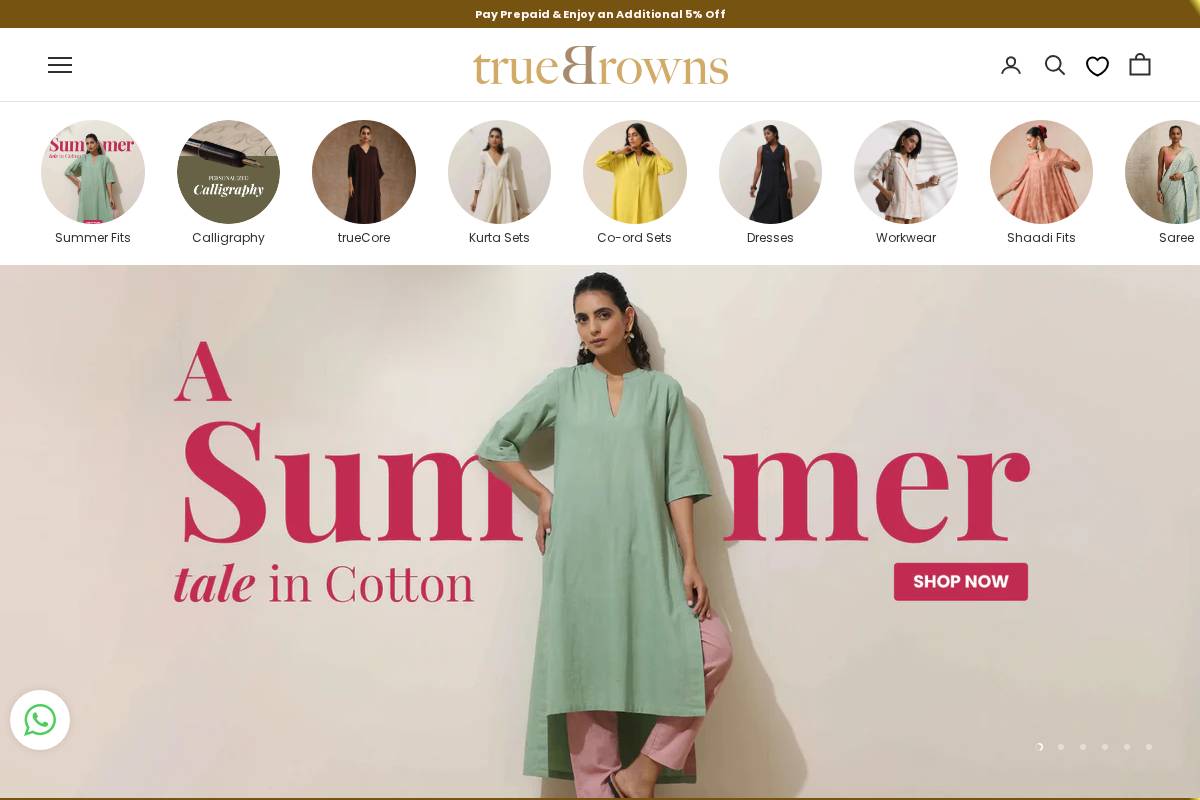 truebrowns.com homepage screenshot