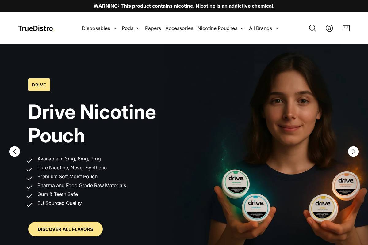 Truedistro homepage screenshot