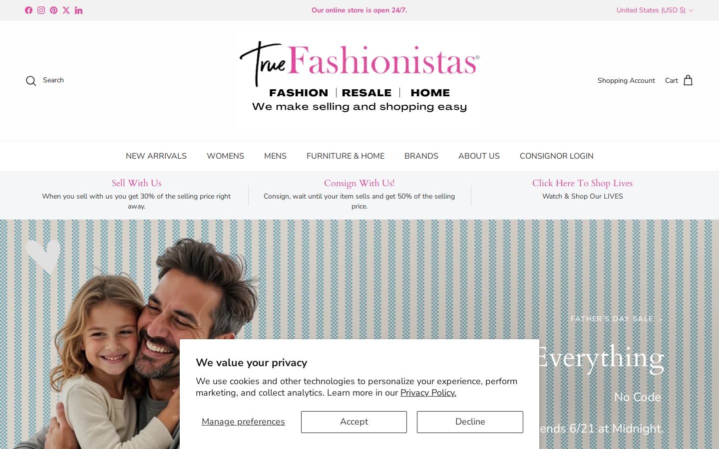 truefashionistas.com homepage screenshot