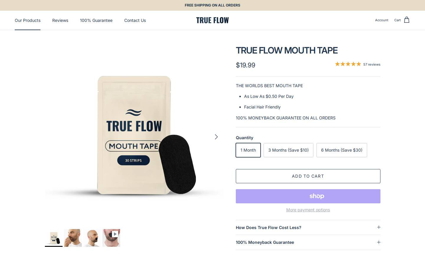 trueflowtape.com homepage screenshot