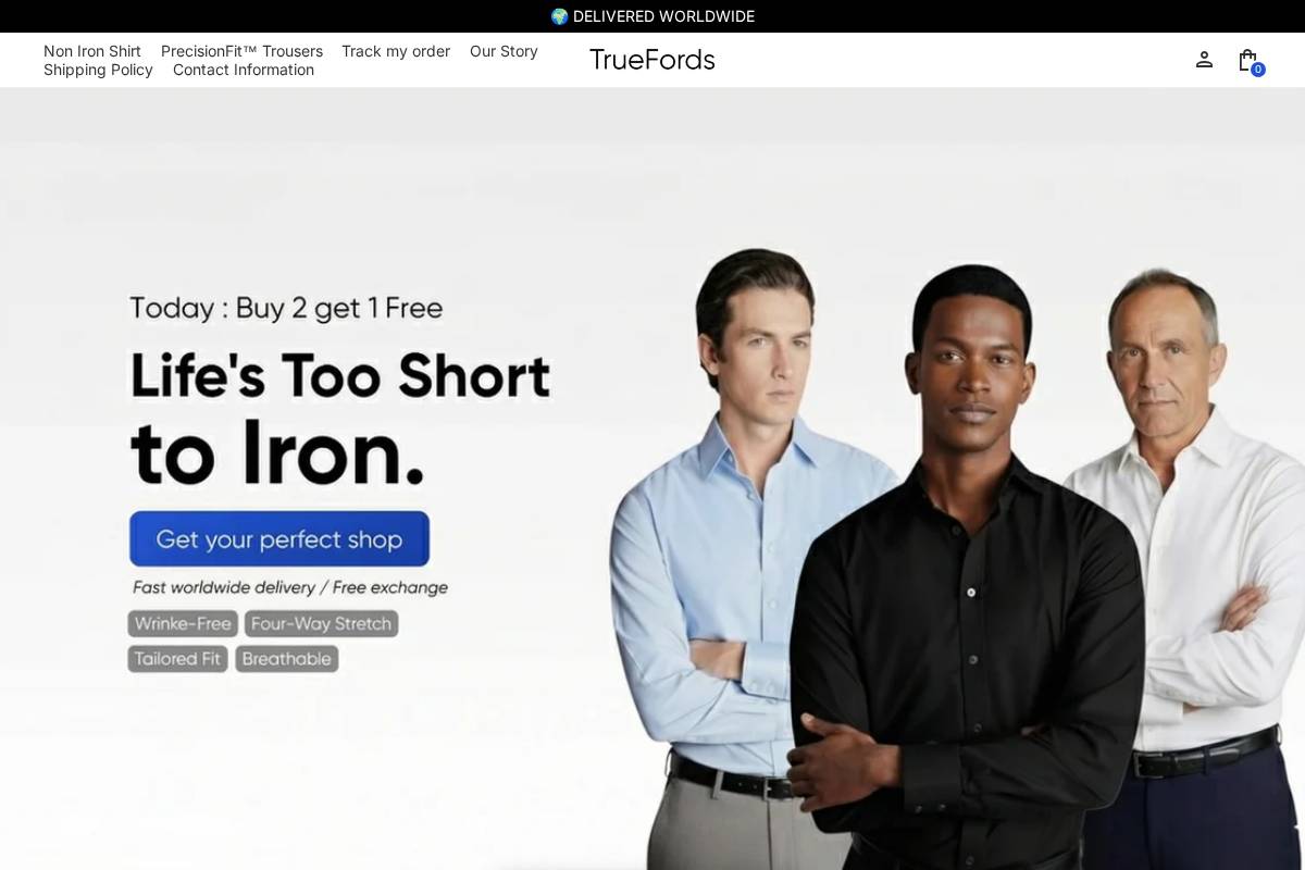 Truefords homepage screenshot