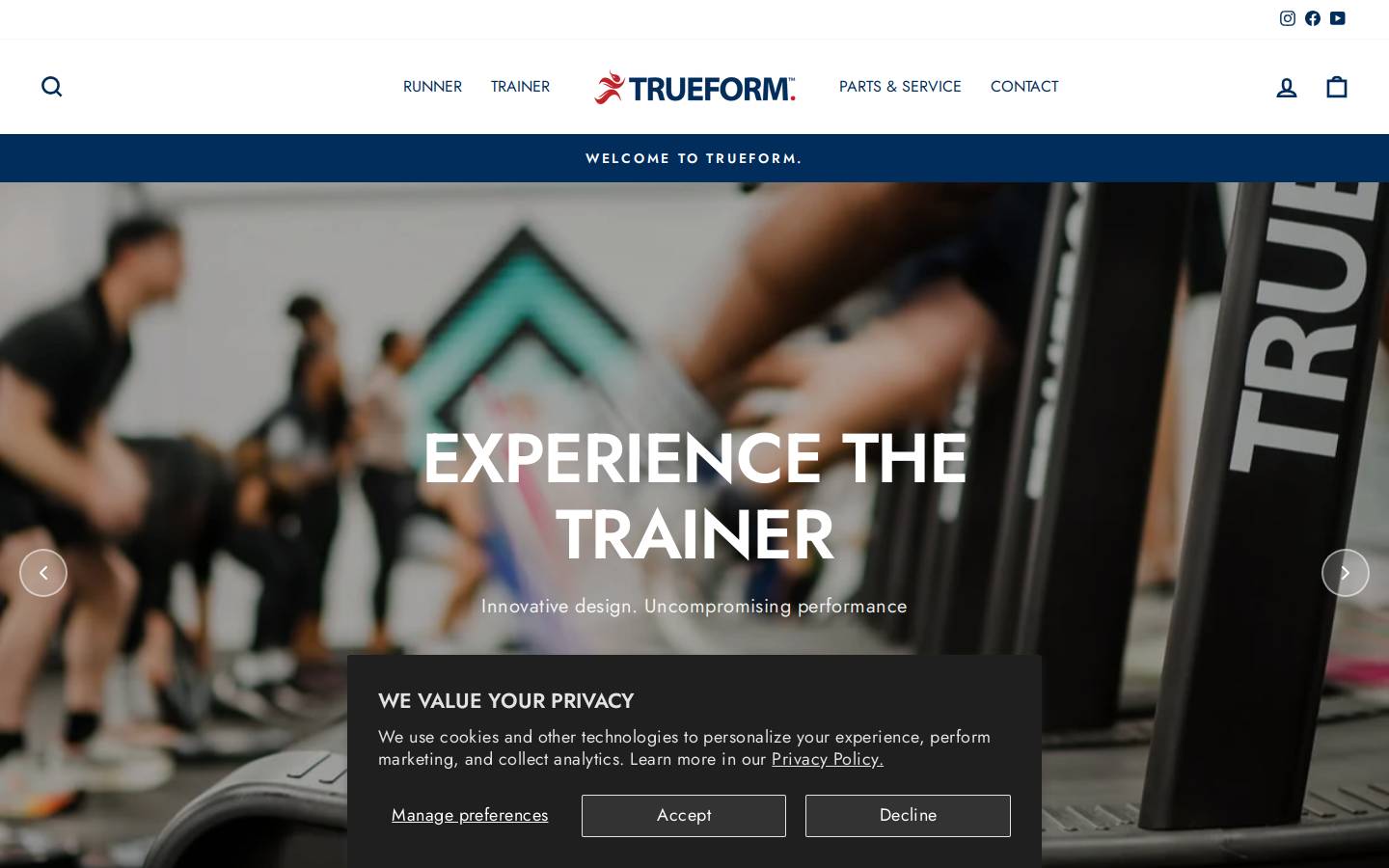 trueformrunner.com homepage screenshot