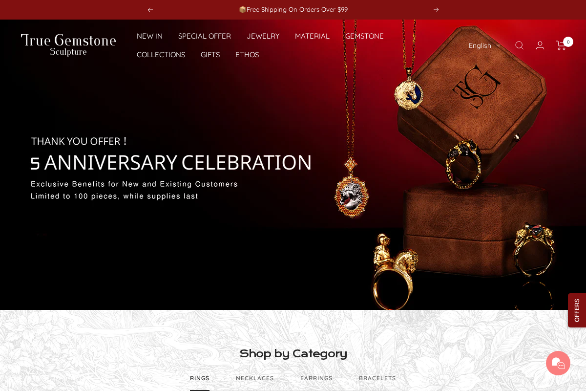 True Gemstone Sculpture homepage screenshot