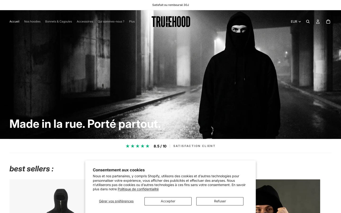 truehood.net homepage screenshot