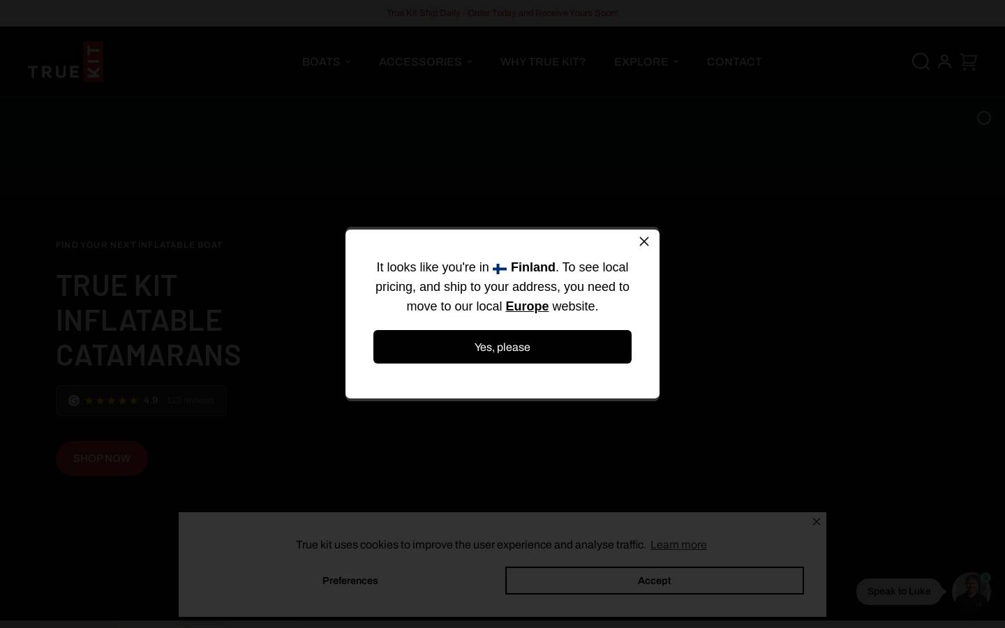 Truekit homepage screenshot