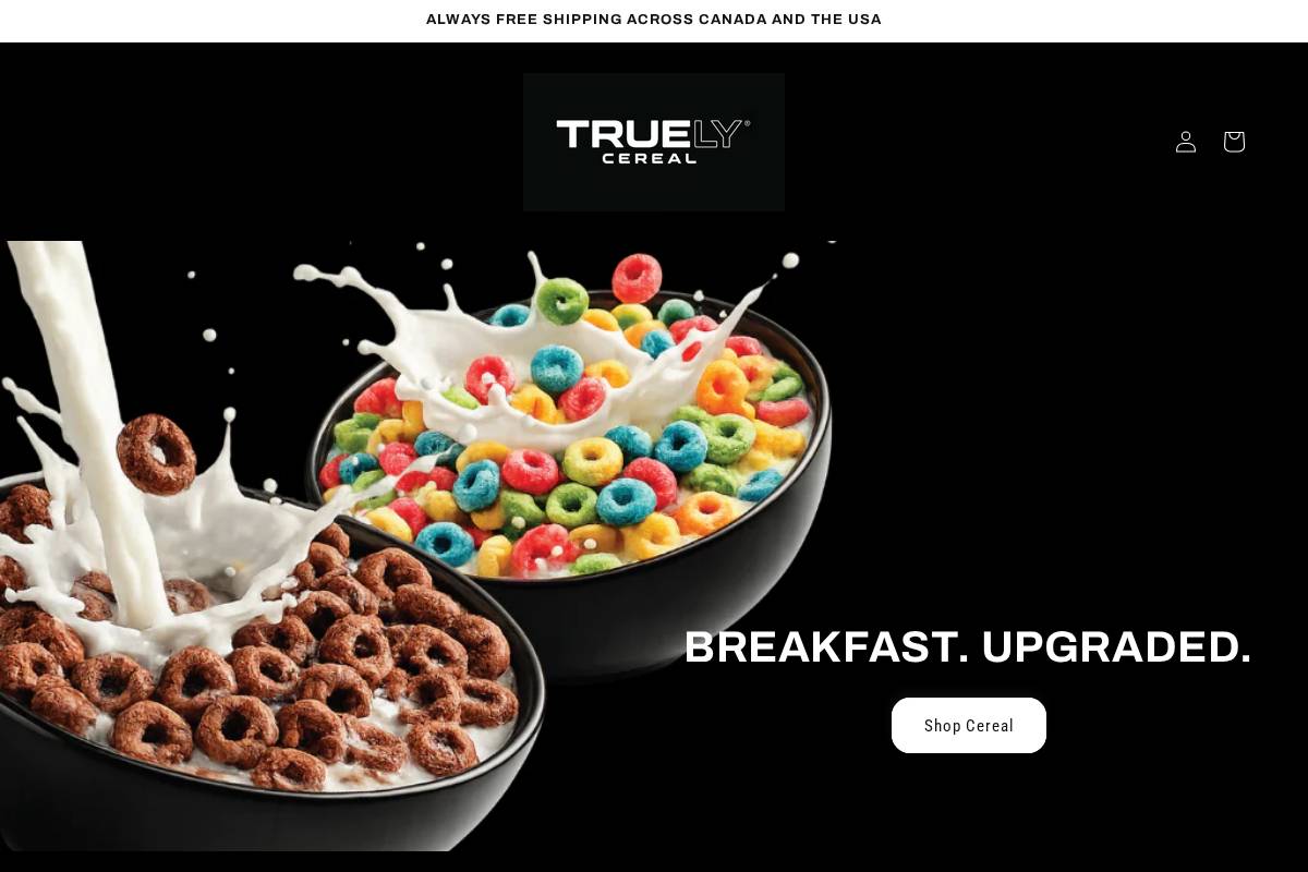 Truelycereal homepage screenshot