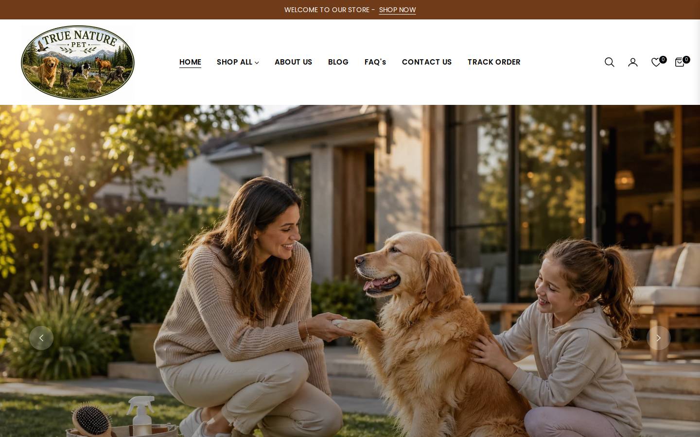 truenaturepet.com homepage screenshot