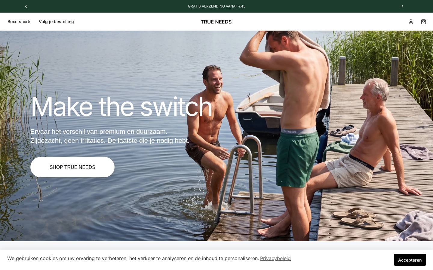 TRUE NEEDS homepage screenshot