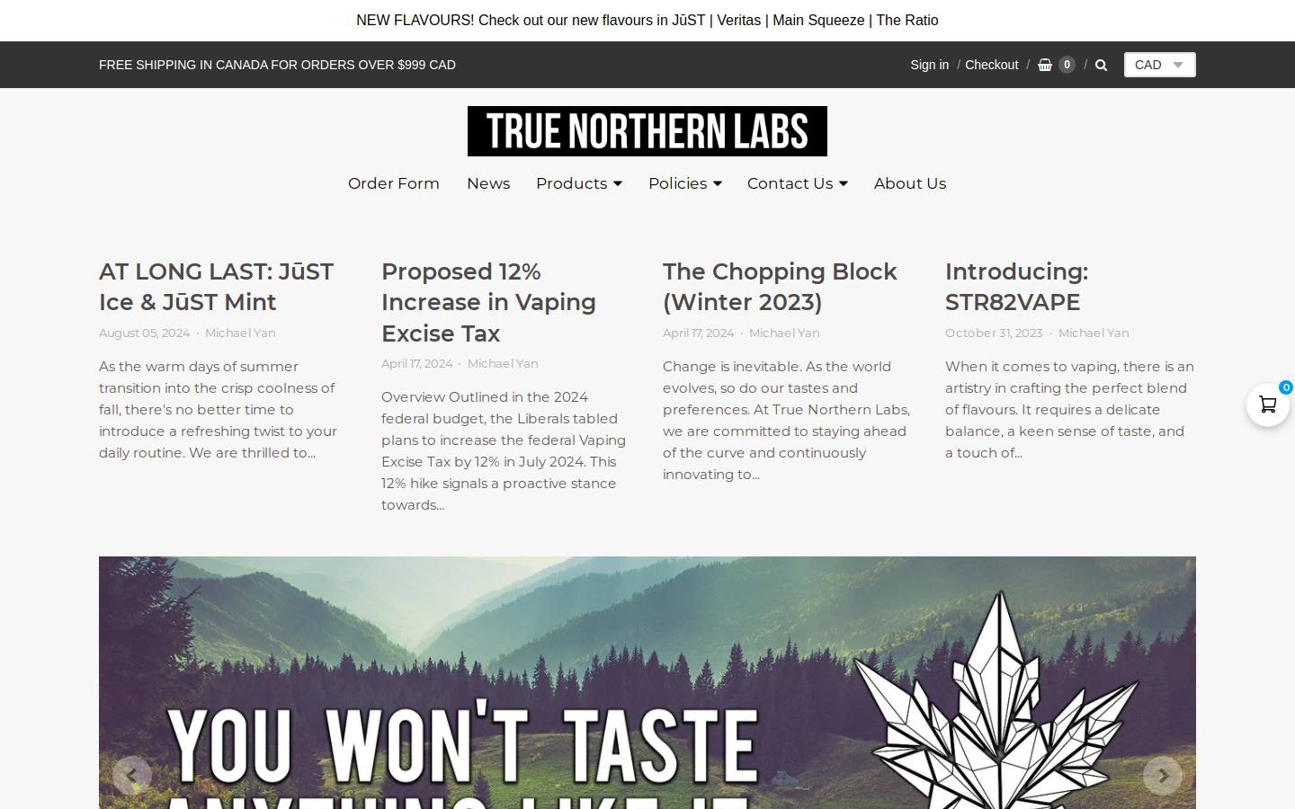 truenorthernlabs.ca homepage screenshot