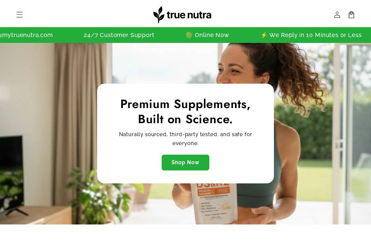 Truenutrahealth homepage screenshot