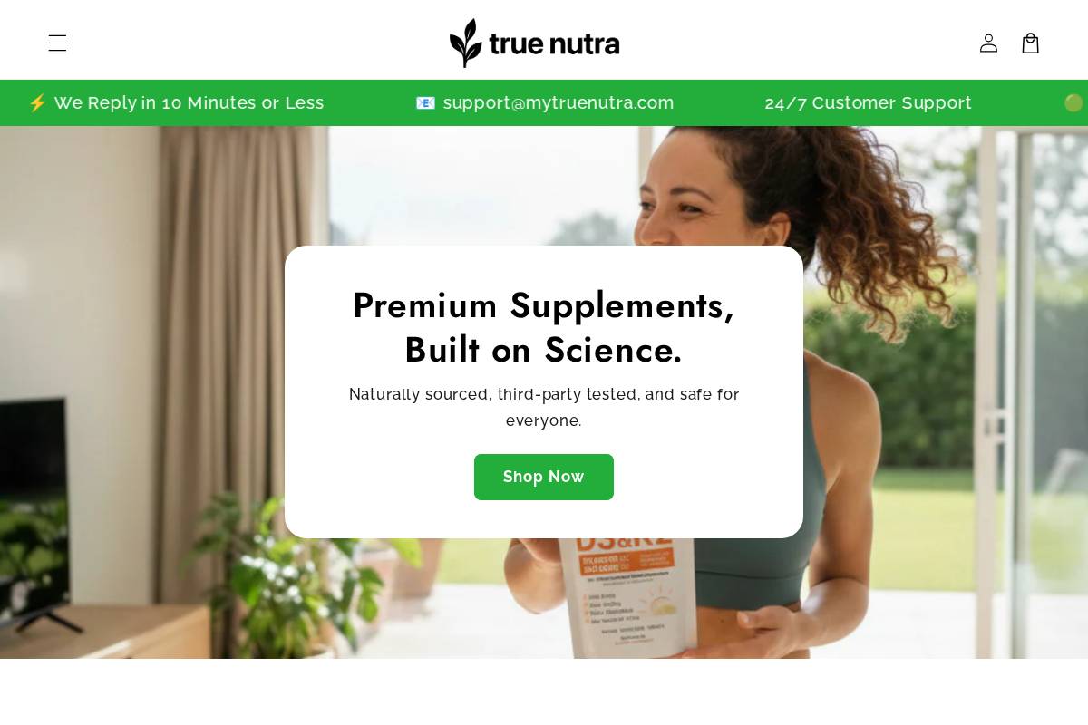 Truenutraplus homepage screenshot