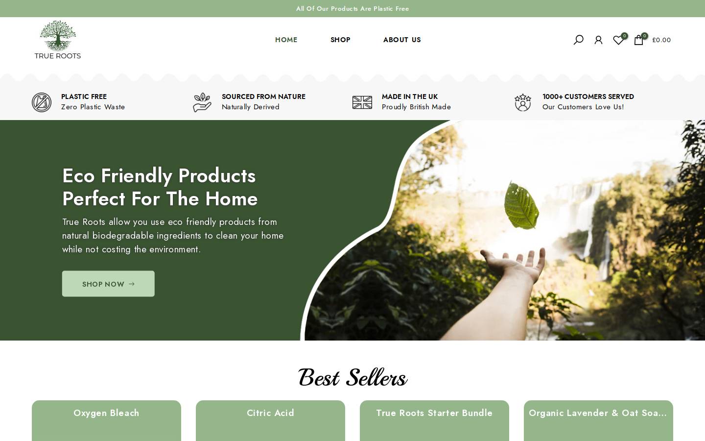 trueroots.co.uk homepage screenshot