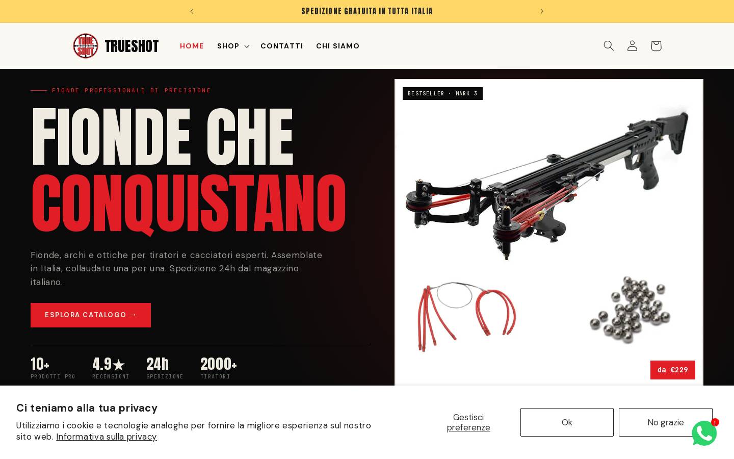 Trueshot homepage screenshot