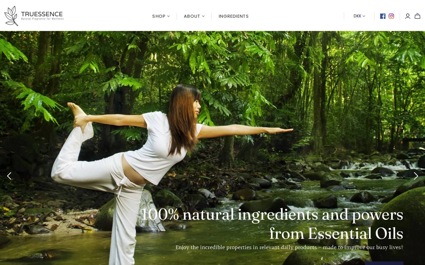 Truessence homepage screenshot